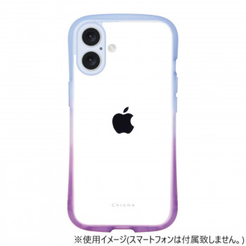 iPhone16専用背面型ケースChromegradation BluishPurple iP24-61-CHCG01