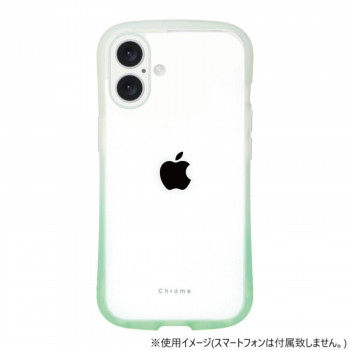 iPhone16専用背面型ケース Chrome-gradation White Mint iP24-61-CHCG06