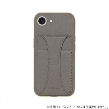 iPhone16e専用背面型ケース NICOLA Charcoal iP24SP-NIC02