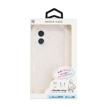 4ホールケース iPhone16対応 クリア i38FiJS01