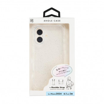 4ホールケース iPhone16対応 クリアラメ i38FiJS02