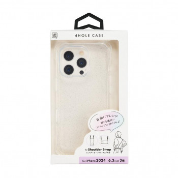 4ホールケース iPhone16pro対応 クリアラメ i38RiJS02