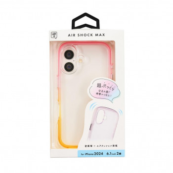 AIR SHOCK MAX iPhone16対応 ピンク×イエロー i38FiJA02
