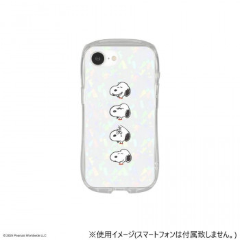 ピーナッツ iPhone16e対応 クリスタルクリアケース スヌーピー SNGG-124B