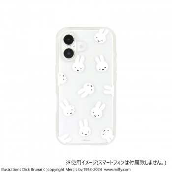 ミッフィー IIIIfit Clear iPhone16 対応 ケース フェイス総柄 MF-537A