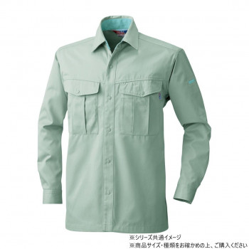 桑和 4115 長袖シャツ 4Lサイズ モスグリーン(107)