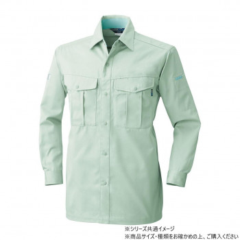 桑和 4225 長袖シャツ 4Lサイズ モスグリーン(107)