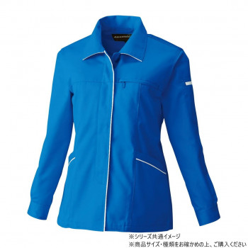 桑和 6112 レディーススモック 4Lサイズ ブルー(8)