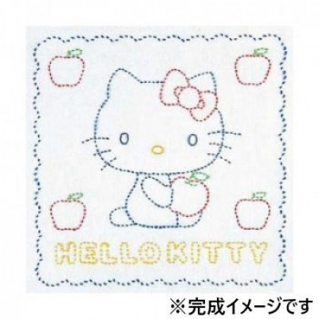 オリムパス 刺し子キット　花ふきん　ハローキティとりんご 205