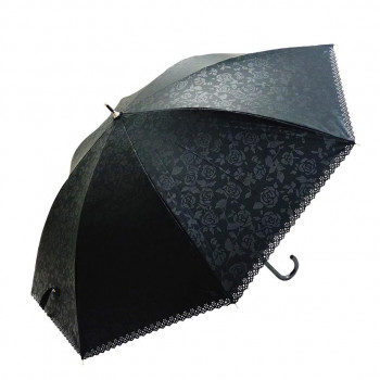 藤田屋 晴雨兼用長傘ジャンプ 58cm エンボス　ヒートカット バラ SJ-2254