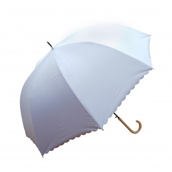 藤田屋 雨晴兼用婦人長傘  60cm 雨晴ドーム型 無地ヒートカット サックス UJ-2561(SH)