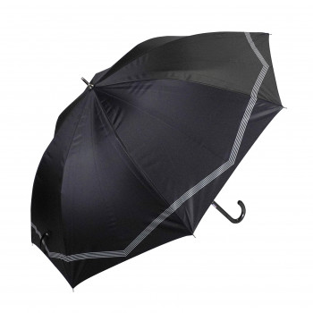 藤田屋 晴雨兼用長傘ジャンプ  58cm 晴雨兼用ジャンプ ボーダーリボン ブラック SJ-2551(KT)