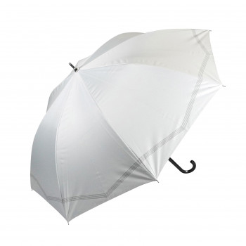 藤田屋 晴雨兼用長傘ジャンプ  58cm 晴雨兼用ジャンプ ボーダーリボン ホワイト SJ-2551(KT)
