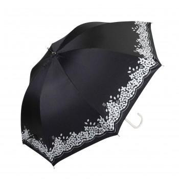 藤田屋 晴雨兼用長傘ショート  50cm 晴雨兼用ショート クローバー ブラック SS-2552(KT)