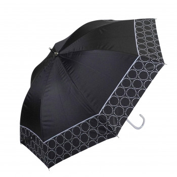 藤田屋 晴雨兼用長傘ショート  50cm 晴雨兼用ショート サークル ブラック SS-2555(KT)