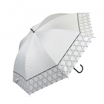 藤田屋 晴雨兼用長傘ショート  50cm 晴雨兼用ショート サークル ホワイト SS-2555(KT)
