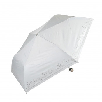 藤田屋 晴雨兼用折りたたみ傘  50cm 晴雨兼用丸手元 刺繍風ステッチ  SM-2554(KT)