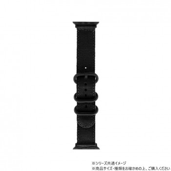 Apple Watch バンド CORVIN 3バックルナイロンバンド ブラック LN-AW41B38BK
