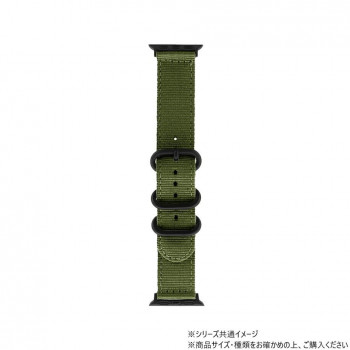 Apple Watch バンド CORVIN 3バックルナイロンバンド カーキ LN-AW41B38KA