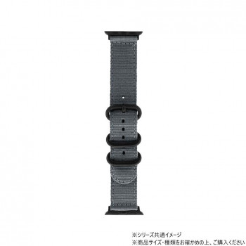 Apple Watch バンド CORVIN 3バックルナイロンバンド グレー LN-AW41B38GY