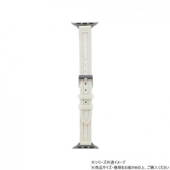 Apple Watch バンド CORVIN キャンバスMIXスリムレザーバンド アイボリー LN-AW41B42IV