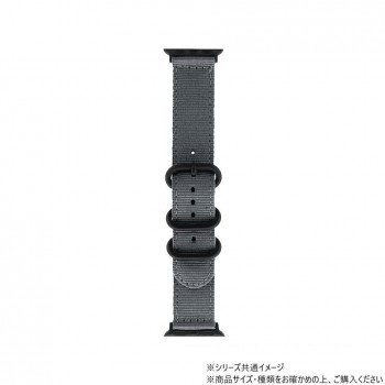 Apple Watch バンド CORVIN 3バックルナイロンバンド グレー LN-AW49B20GY
