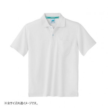 住商モンブラン ポロシャツ 兼用 半袖 白 32-5061-SS SSサイズ