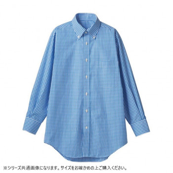 住商モンブラン シャツ 兼用 長袖 ブルーチェック cm2503-4-M Mサイズ
