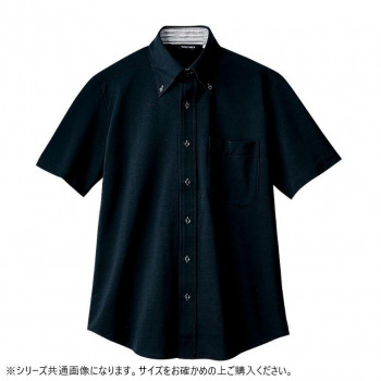 住商モンブラン ニットシャツ 兼用 半袖 黒 ZK2712-1CB-SS SSサイズ