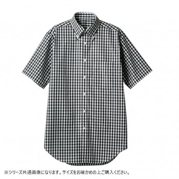 住商モンブラン シャツ 兼用 半袖 黒チェック CG2504-1-M Mサイズ