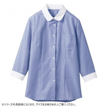 住商モンブラン シャツ レディス 7分袖 ブルー SS500-22-13 13サイズ
