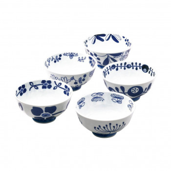 波佐見焼 藍絵変り 軽々茶漬揃 952428 4104-056