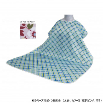 ウェルファン 食事用エプロンW 花柄ピンク 009418