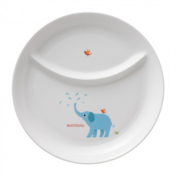NIKKO(ニッコー) accototo(アッコトト) 子供食器 ひとりごはん皿 20.5cm ゾウ 8200E-4932