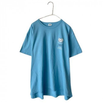 クスグルジャパン 天竺ニット ラフサイズTシャツ はらぺこミチョロ柄 ブルー 24-7129