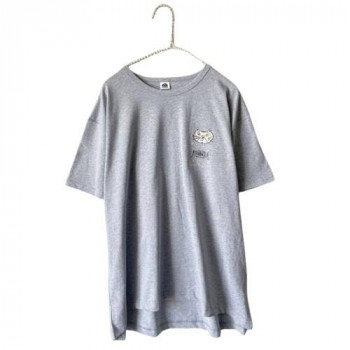 クスグルジャパン 天竺ニット ラフサイズTシャツ はらぺこミチョロ柄 杢グレー 24-7129