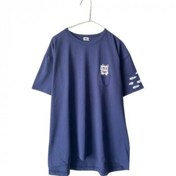 クスグルジャパン 天竺ニット ラフサイズTシャツ 猫まねき柄 コン 24-7130