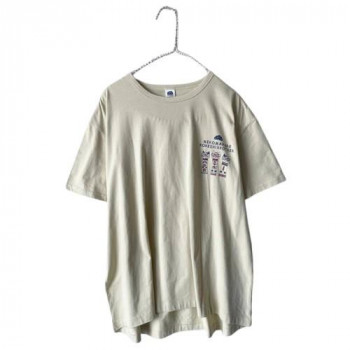 クスグルジャパン 天竺ニット ラフサイズTシャツ こけし柄 クリーム 24-7132