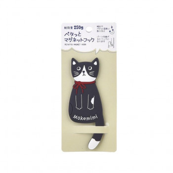クスグルジャパン ペタッとマグネットフック もけみみねこ マグネットフック ブラック 23-6305