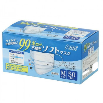 アーテック 99％カット不織布ソフトマスク(50枚入)Mサイズ 51903