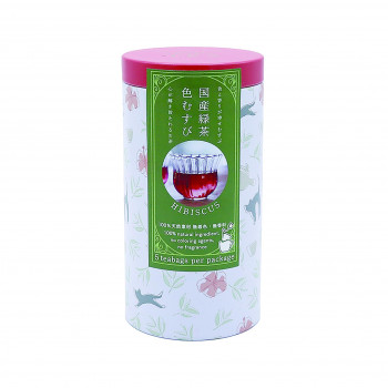 アルタ  緑茶　色むすび　茶筒缶 ハイビスカス AR0211203