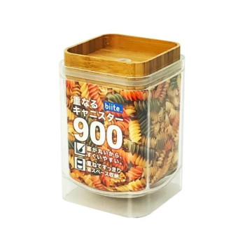 biite 重なるキャニスター バンブー (スクエア) 900ml 816can_b_sq_900