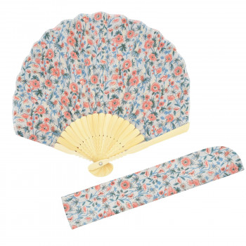 大西賢製販 Ripple×tottua シェル扇子・扇子袋セット 小花 グレー SGF27-A09