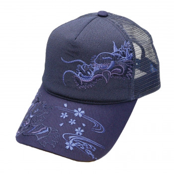 大西賢製販 Ripple 刺繍メッシュキャップ モノトーン龍虎A ネイビー H31NV-SM02