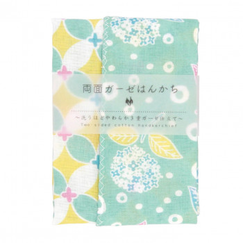 くろちく 両面ガーゼはんかち 紫陽花とみなわ 42412409