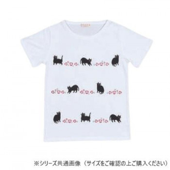 くろちく ネコランマンTシャツ 白 じぇーむず 婦人 M 31609701