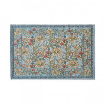 川島織物セルコン Morris Design Studio ゴールデンリリーマイナー マット 約60×90cm FH1708A B ブルー