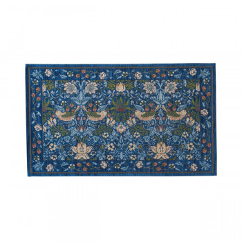 川島織物セルコン Morris Design Studio イチゴドロボウ マット 約45×75cm FH1709A B ブルー