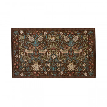 川島織物セルコン Morris Design Studio イチゴドロボウ マット 約45×75cm FH1709A BR ブラウン
