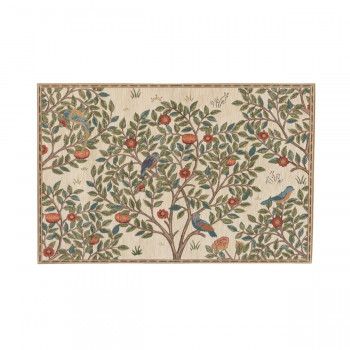 川島織物セルコン Morris Design Studio ケルムスコットツリー マット 約60×90cm FH1711A  I アイボリー